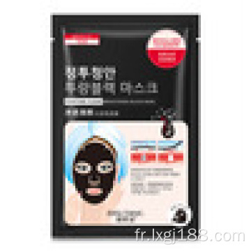 OEM Soins du visage Mode coréenne Masque facial noir Feuille Pore Masque facial au charbon de bambou nourrissant en profondeur